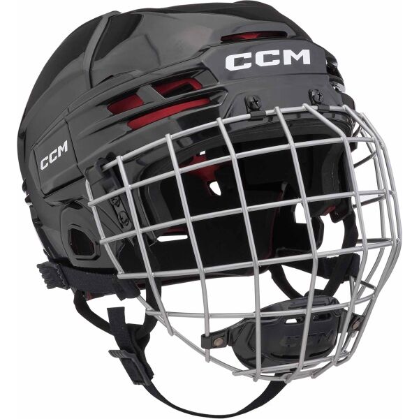 CCM TACKS 70 COMBO SR Eishockey Helm Mit Gitter, Schwarz, Größe L