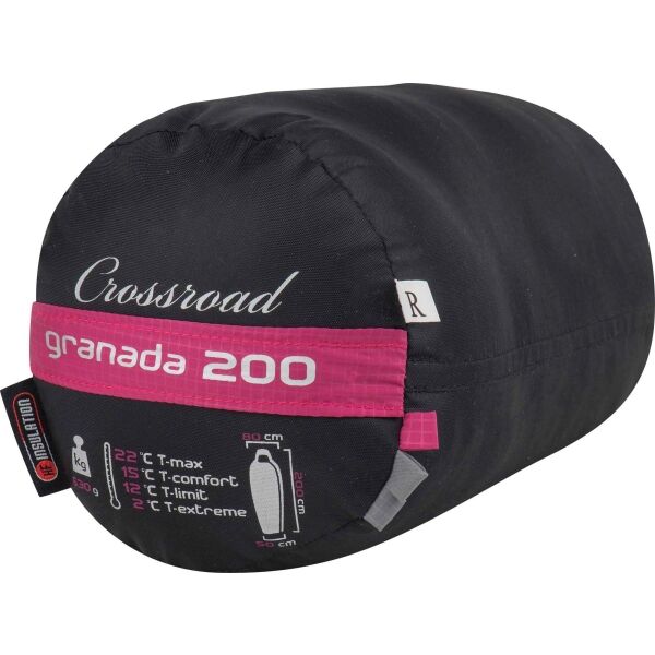 Crossroad GRANADA 200 Schlafsack, Rosa, Größe 200 Cm - Rechter Reißverschluss