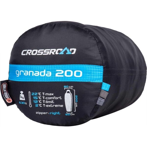 Crossroad GRANADA 200 Schlafsack, Blau, Größe 200 Cm - Rechter Reißverschluss