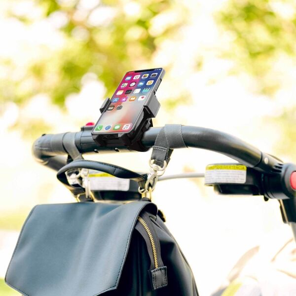 BABYPACK MOBILE PHONE HOLDER Поставка на детска количка за мобилен телефон, черно, Veľkosť Os