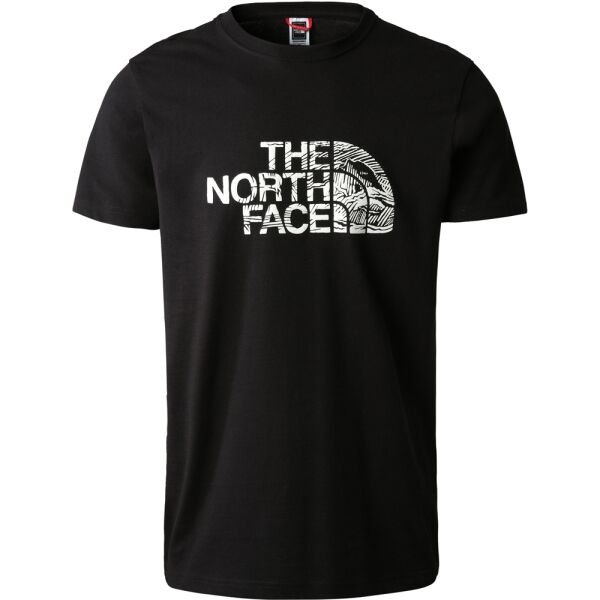 The North Face M S/S WOODCUT DOME TEE Férfi póló, fekete, méret L