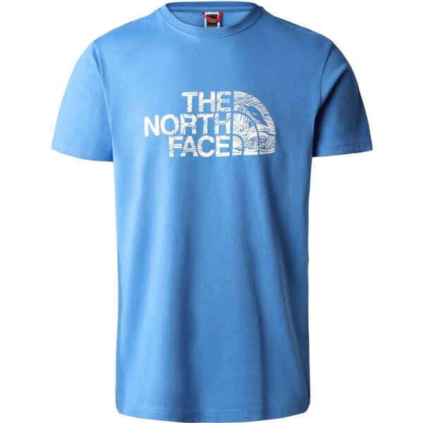 The North Face M S/S WOODCUT DOME TEE Férfi póló, kék, méret S
