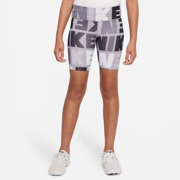 Nike DF ONE BKE SHRT LOGO PRNT Еластични шорти за момичета, сиво, Veľkosť S