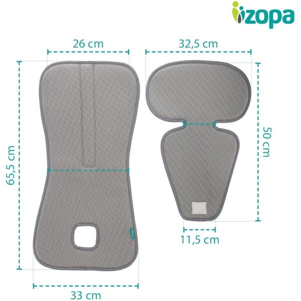 ZOPA CAR SEAT PAD Sk. 2/3 Подложка под столче за кола, сиво, Veľkosť Os