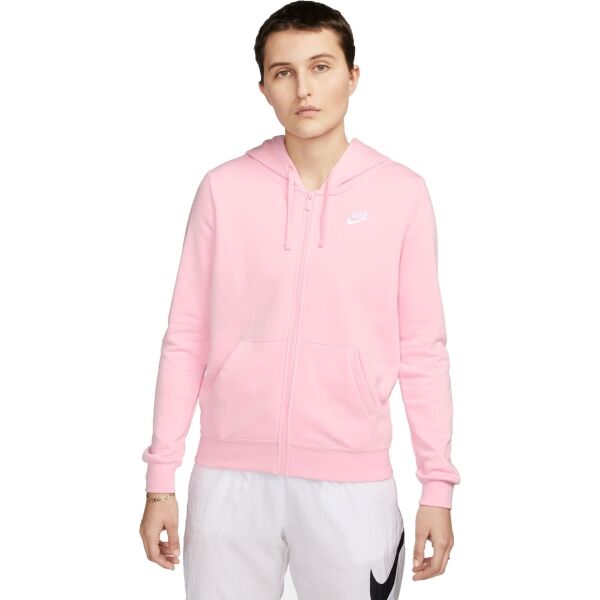 Nike NSW CLUB FLC FZ HOODIE STD Дамски суитшърт, розово, размер