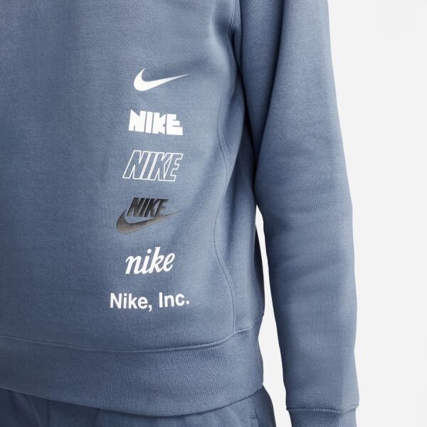 Nike CLUB + BB CREW MLOGO Pánska Mikina, Modrá, Veľkosť XXL