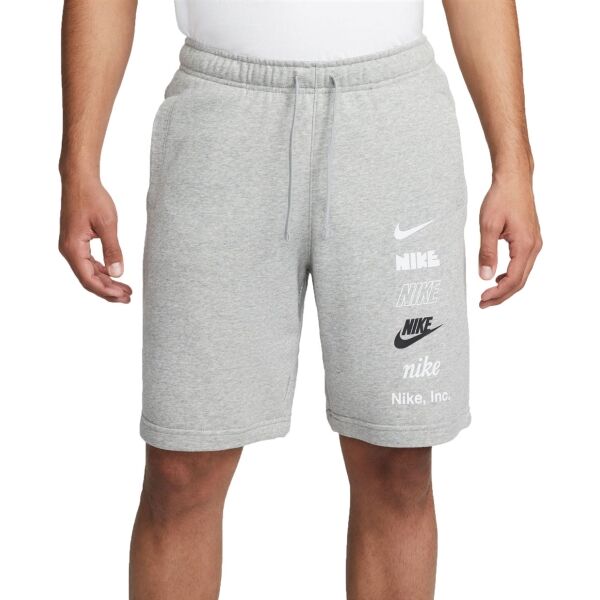 Nike CLUB+ FT SHORT MLOGO Мъжки шорти, сиво, размер