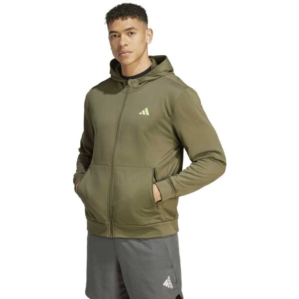 Adidas TR-ES+ FZ JA Trainingssweatshirt Für Den Herrn, Khaki, Größe XL