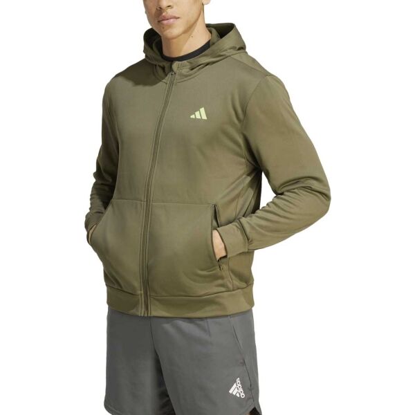 Adidas TR-ES+ FZ JA Trainingssweatshirt Für Den Herrn, Khaki, Größe XL