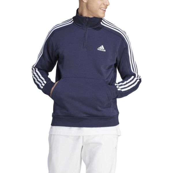 Adidas 3S FL 1/4 Z Herren Sweatshirt, Dunkelblau, Größe XL