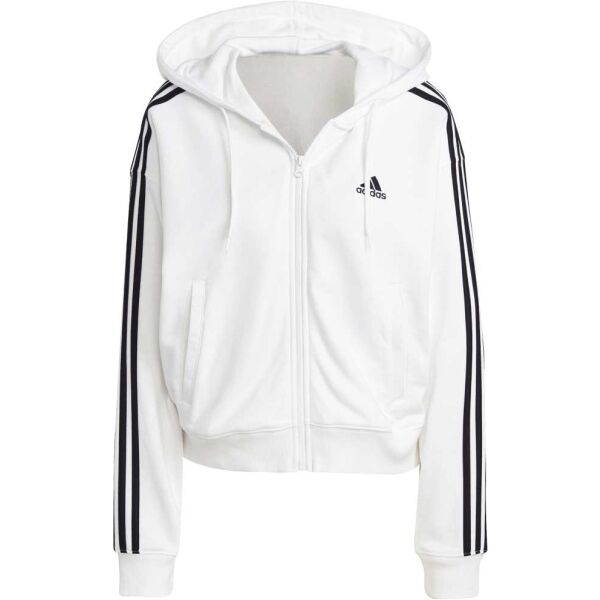adidas 3S FT FZ S HD Női pulóver, fehér, méret M