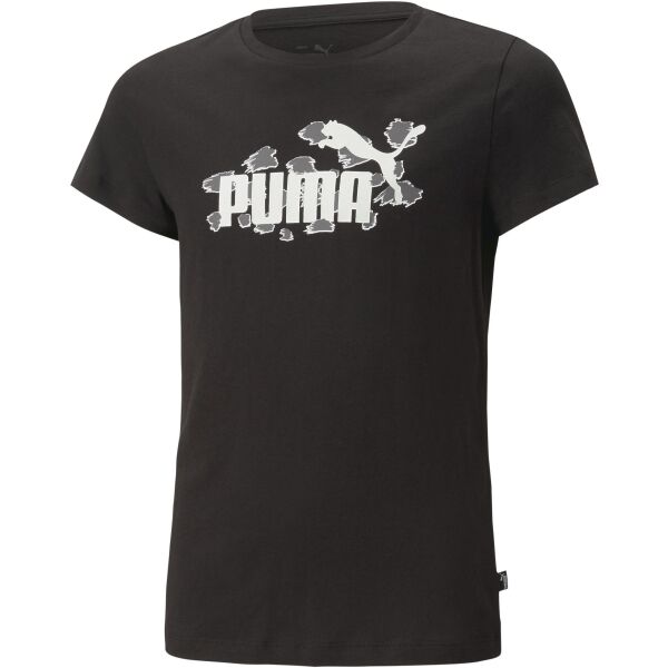 Puma ESS+ANIMAL TEE G Mädchen Shirt, Schwarz, Größe 116