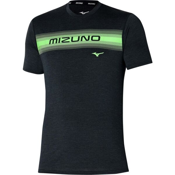 Mizuno CORE MIZUNO TEE Мъжка тениска за бягане, черно, Veľkosť XXL