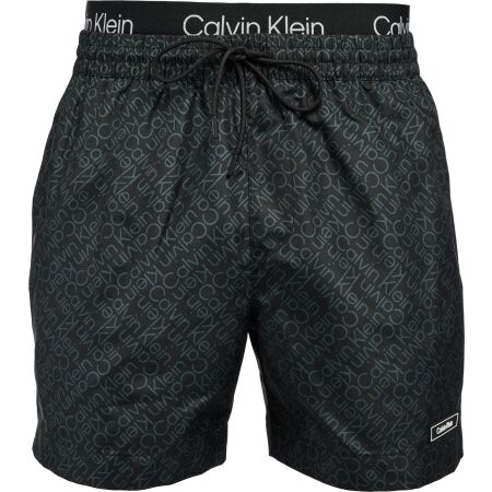 Calvin Klein CORE SOLIDS-MEDIUM DOUBLE WB-PRINT - Pantaloni scurți de baie pentru bărbați
