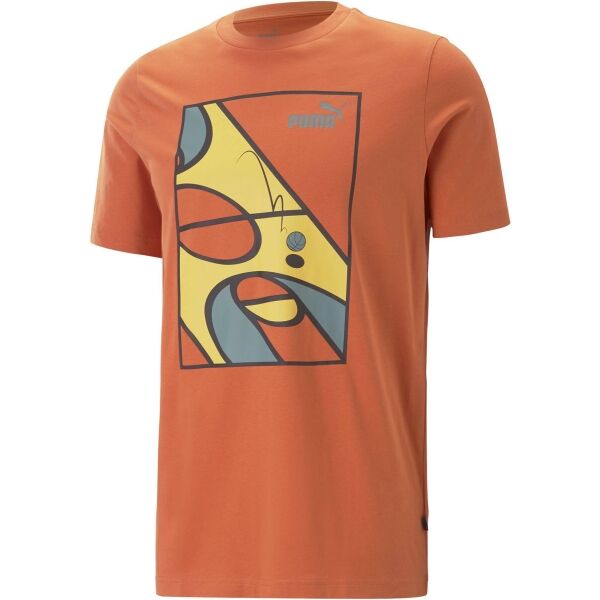 Puma GRAPHICS RUDAGON TEE Мъжка тениска, оранжево, Veľkosť S