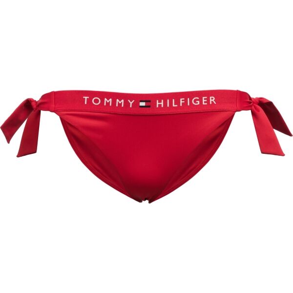 Tommy Hilfiger TH ORIGINAL-SIDE TIE CHEEKY BIKINI Долнище на дамски бански, червено, Veľkosť L