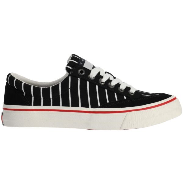 Tommy Hilfiger TOMMY JEANS SKATE CANVAS STRIPES Мъжки обувки за свободното време, черно, Veľkosť 42