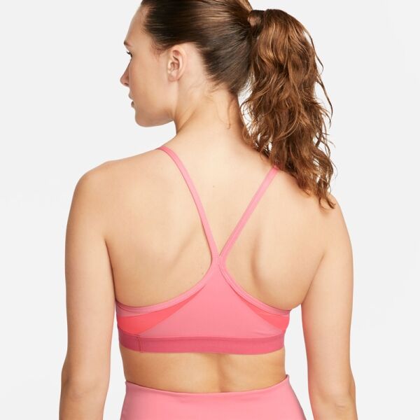 Nike DF INDY V-NECK BRA W Дамско спортно бюстие, розово, Veľkosť S