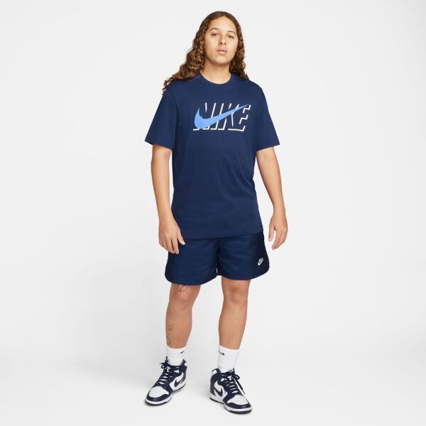 Nike NSW TEE SWOOSH BLOCK Herrenshirt, Dunkelblau, Größe L