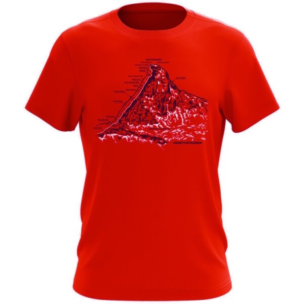 Northfinder JEFFERSON Мъжка тениска, червено, Veľkosť M