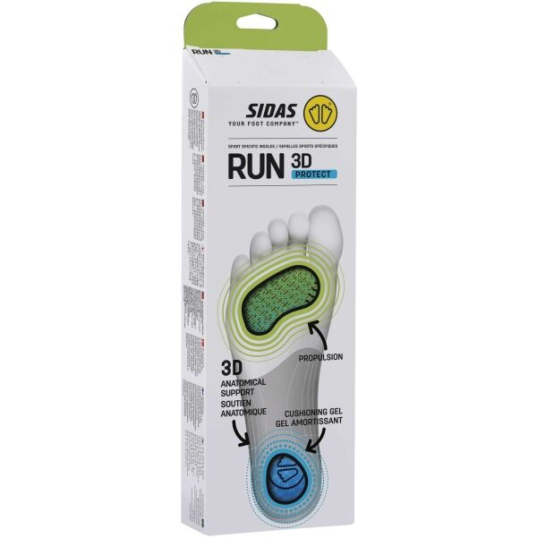 Sidas RUN 3D PROTECT Стелки за обувки, зелено, Veľkosť L