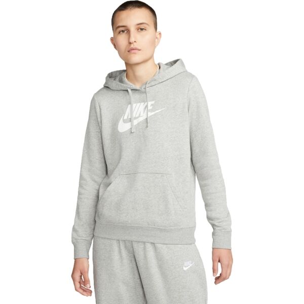 Nike WMNS CLUB FLC GX STD PO HDY Damen Sweatshirt, Grau, Größe XS