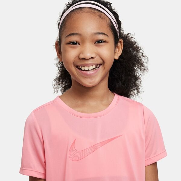 Nike DF ONE SS TOP GX G Тениска за момичета, розово, Veľkosť M