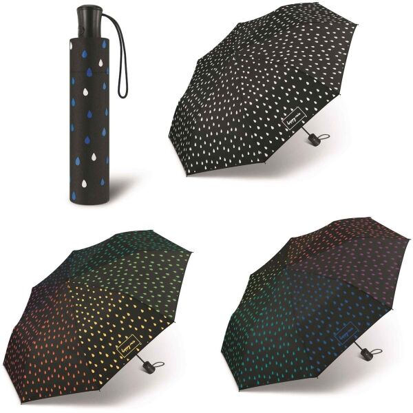 HAPPY RAIN WATERACTIVE Damen Regenschirm, Schwarz, Größe Os