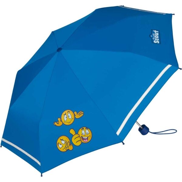 SCOUT EMOJI Gyerek manuális esernyő, kék, méret os