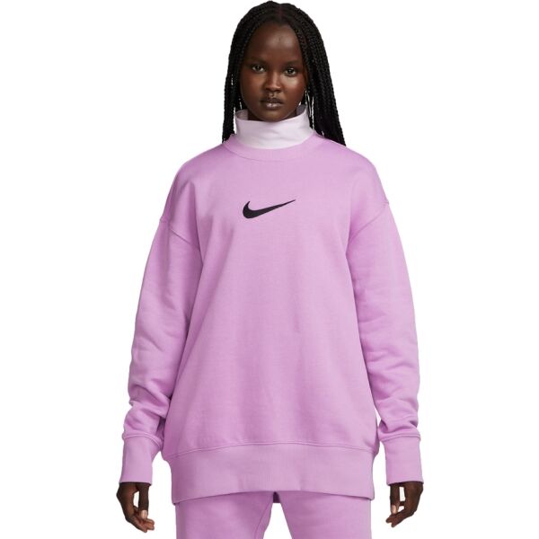 Nike NSW FLC OS CREW MS Damen Sweatshirt, Violett, Größe L