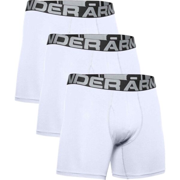 Under Armour UA CHARGED COTTON 6IN 3 PACK Pánske boxerky, biela, veľkosť