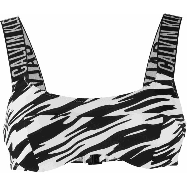 Calvin Klein INTENSE POWER-BRALETTE-UW-PRINT Дамско горнище за плуване, черно, размер