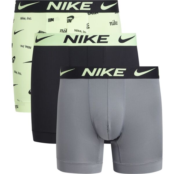 Nike DRI-FIT ESSENTIAL MICRO BOXER BRIEF 3PK Мъжки боксерки, светло-зелено, размер