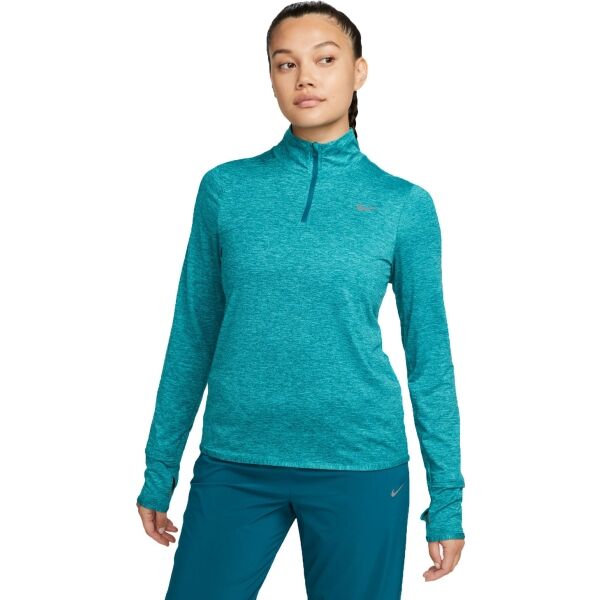 Nike SWIFT ELMNT DF UV HZ TOP Női pulóver edzéshez, türkiz, méret L