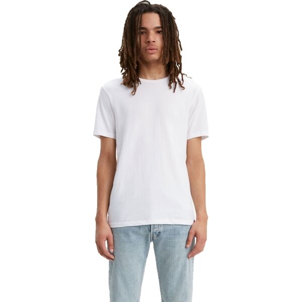 Levi's SLIM 2PK CREWNECK 1 Herrenshirt, Weiß, Größe 2XL