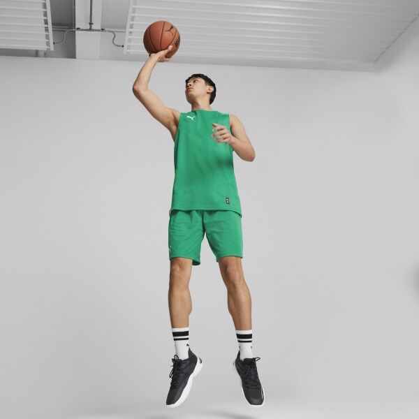 Puma HOOPS TEAM REVERSE PRACTICE JERSEY Мъжка фланелка за баскетбол, зелено, Veľkosť XS