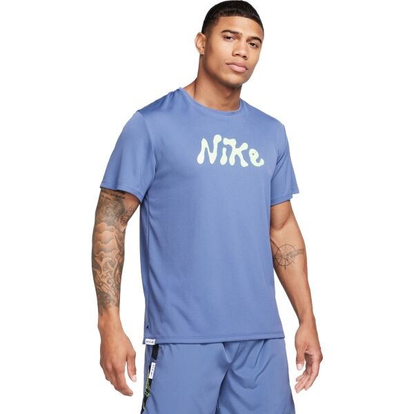 Nike DF UV S72 MILER SS Férfi póló, világoskék, méret L