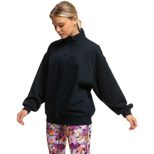 Roxy ESSENTIAL ENERGY HALF ZIP Damen Sweatshirt, Schwarz, Größe L