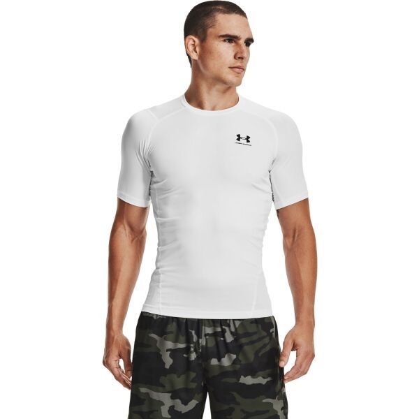 Under Armour HG ARMOUR COMP SS Мъжка тениска, бяло, Veľkosť L