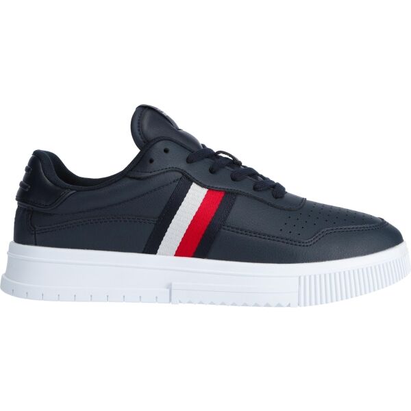 Tommy Hilfiger SUPERCUP LEATHER STRIPES Herren Sneaker, Dunkelblau, Größe 42