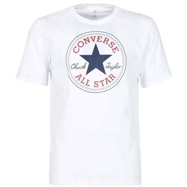 Converse STANDARD FIT CENTER FRONT CHUCK PATCH CORE TEE Uniszex póló, fehér, méret S