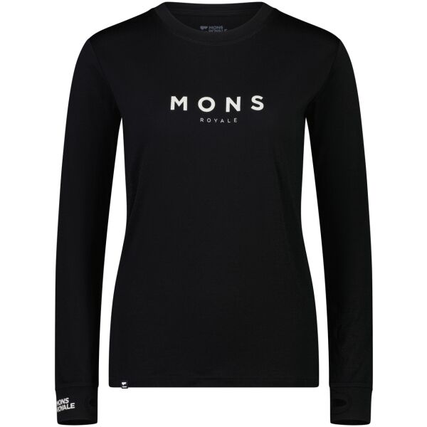 MONS ROYALE YOTEI CLASSIC Дамска тениска от мерино, черно, размер