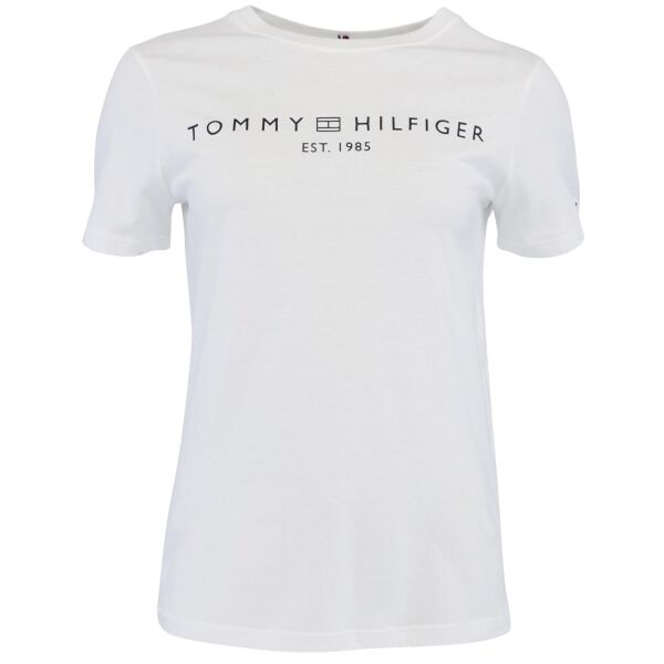 Tommy Hilfiger LOGO CREW NECK Damenshirt, Weiß, Größe XL