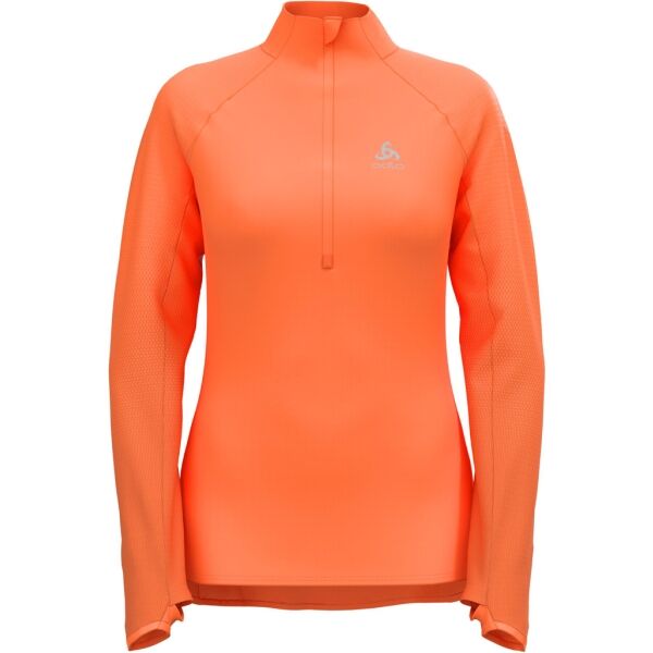 Odlo W ZEROWEIGHT MID LAYER 1/2 ZIP Damen Sweatshirt, Orange, Größe XS
