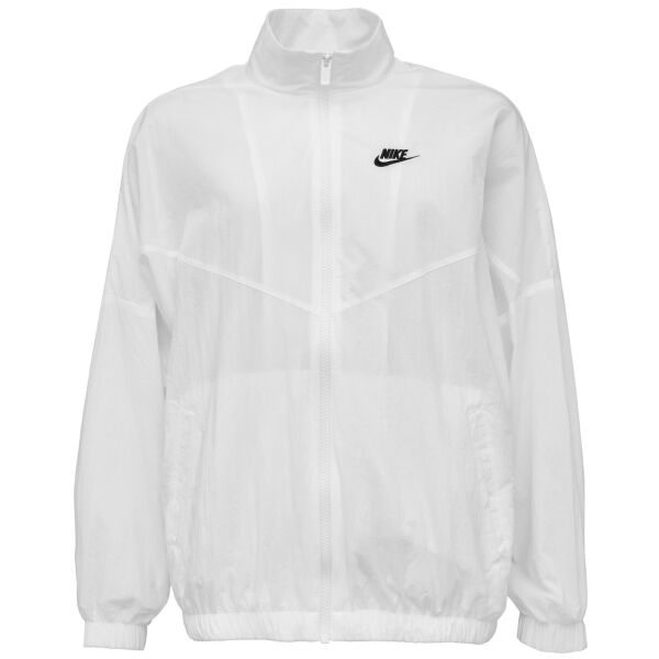 Nike NSW ESSNTL WR WVN JKT Női kabát futáshoz, fehér, méret XL