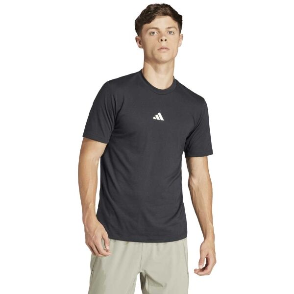 Adidas WORK OUT LOGO TEE Мъжка тениска за тренировки, черно, Veľkosť L