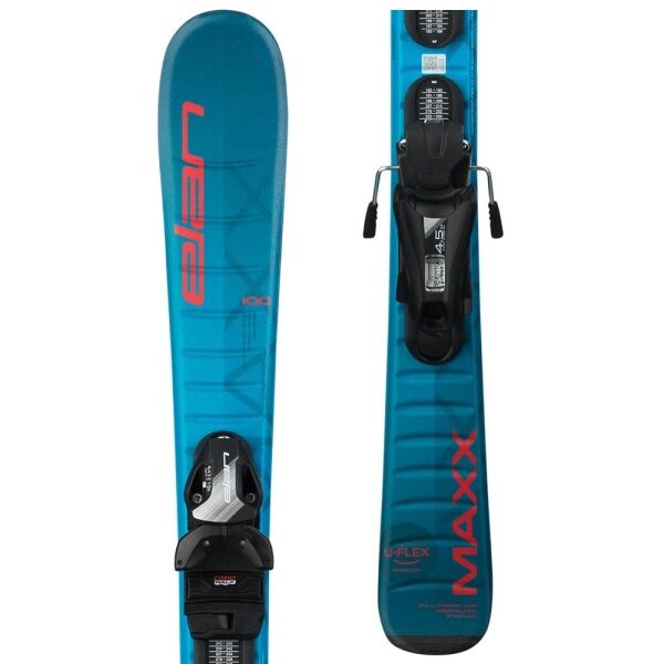 Elan MAXX BLUE JRS + EL 4.5 GW Юношески ски за спускане, синьо, размер