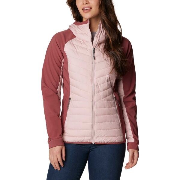 Columbia POWDER LITE HYBRID HOODED JACKET Női kabát, rózsaszín, méret S
