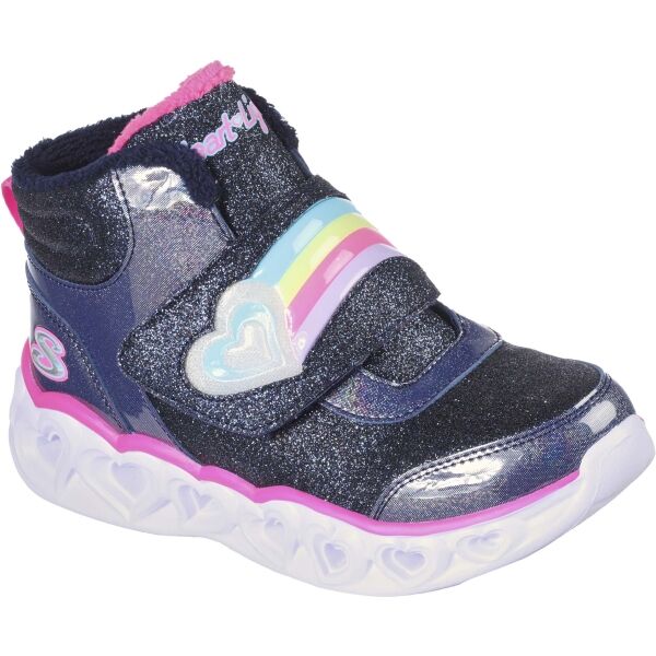 Skechers HEART LIGHTS - BRILLIANT RAINBOW Зимно обувки за момичета, тъмносин, размер