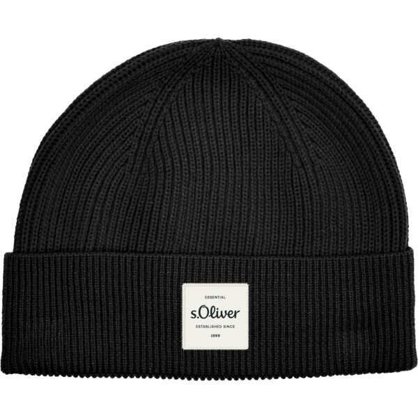 s.Oliver RL BEANIE Мъжка шапка, черно, размер